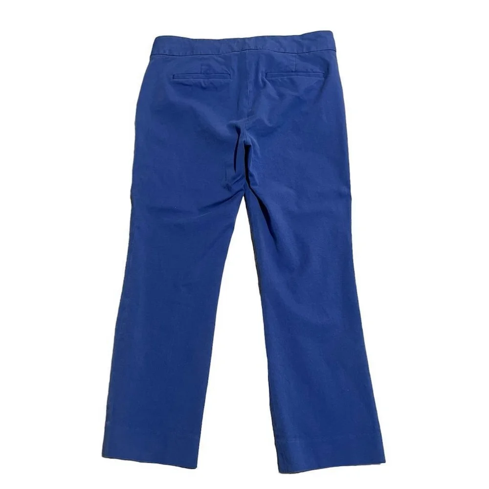 J Crew Cropped Pants Womens Size 0P Blue Stretch Straight Leg